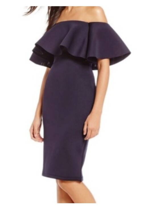 Gianni Bini Dresses & Skirts - Gianni Bini, Lori Navy Off Shoulder Women's Dress, Size Large